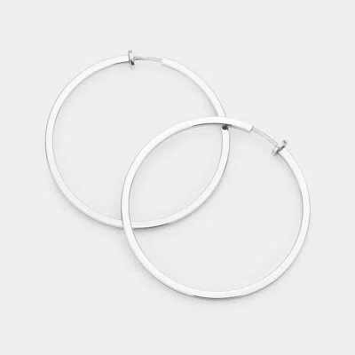 Fashnzfab Metal Hoop Clip On Earrings In Metallic