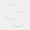 Fashnzfab Metal Hoop Clip On Earrings In Silver