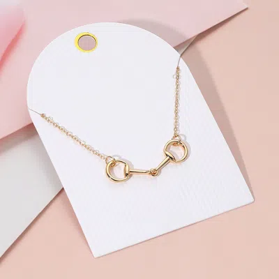 Fashnzfab Metal Horsbit Pendant Necklace In Gold
