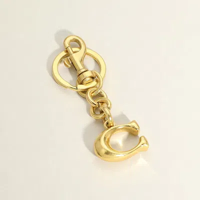 Fashnzfab Metal Initial Monogram C Keychain / Bag Charm In Gold