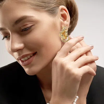 Fashnzfab Metal Knot Clip On Earrings In Gold