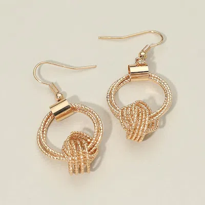 Fashnzfab Metal Knot Hoop Drop Dangle Earrings In Gold