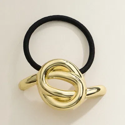 Fashnzfab Metal Knot Pointed Hair Band In Gold