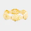 Fashnzfab Metal Knot Stretch Bracelet Worn Gold In Gold