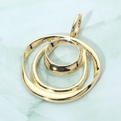 Fashnzfab Metal Layered Open Spiral Pendant Charm - Gold