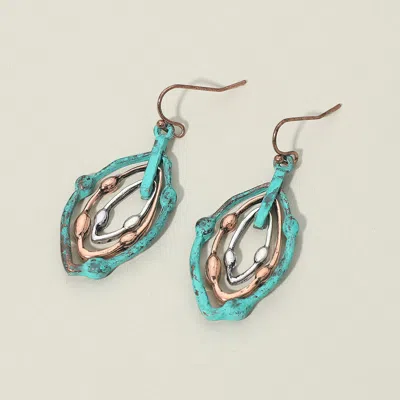Fashnzfab Metal Layered Teardrop Drop Earrings In Multi