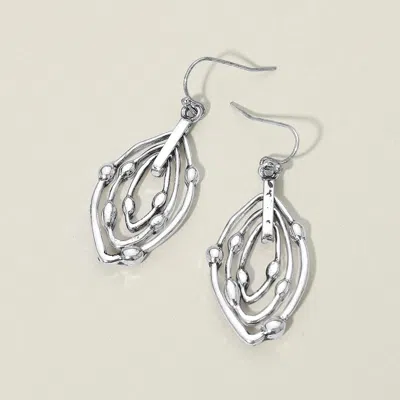 Fashnzfab Metal Layered Teardrop Drop Earrings In Pattern
