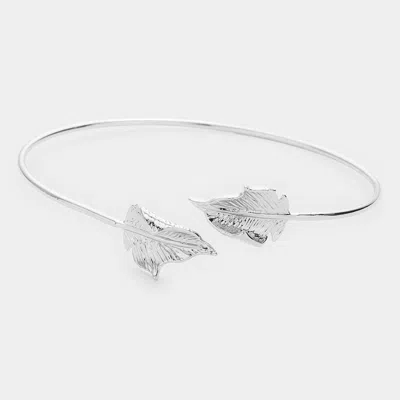 Fashnzfab Metal Leaf Bracelet Silver