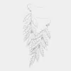 Fashnzfab Metal Leaf Dangle Earrings In Silver