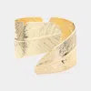 Fashnzfab Metal Leaf Hinged Bangle Bracelet Gold In Gold