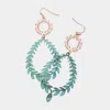 Fashnzfab Metal Leaves Open Dangle Earrings - Patina Verdigris In Multi
