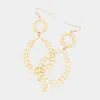 Fashnzfab Metal Leaves Open Dangle Earrings In Gold