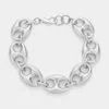 Fashnzfab Metal Link Bracelet Worn Silver In Multi