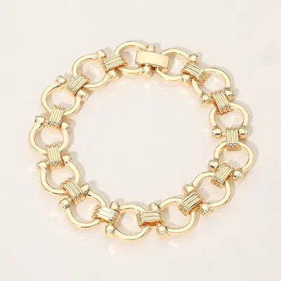 Fashnzfab Metal Link Chain Bracelet In Gold