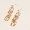 Fashnzfab Metal Link Drop Earrings - Gold In Gold