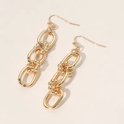 Fashnzfab Metal Link Drop Earrings - Gold