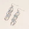 Fashnzfab Metal Link Drop Earrings - Rhodium In Silver