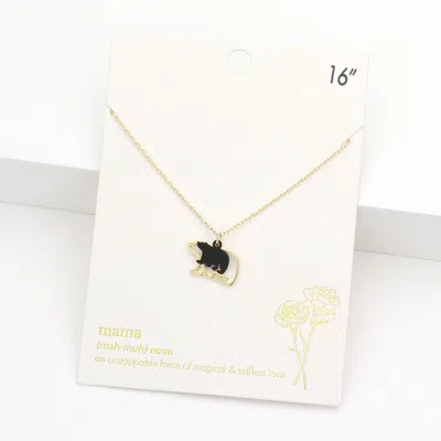 Fashnzfab Metal Mama Mini Bear Pendant Necklace In Gold