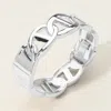 Fashnzfab Metal Mariner Link Hinged Bangle Bracelet Rhodium In Multi
