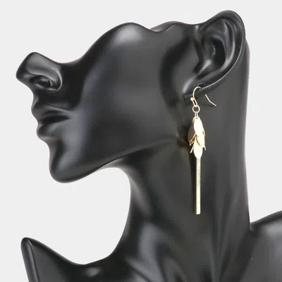 Fashnzfab Metal Marquise Cluster Vine Bar Drop Dangle Earrings In Gold