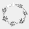 Fashnzfab Metal Mermaid Link Magnetic Bracelet Antique Silver In Multi
