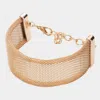 Fashnzfab Metal Mesh Wide Bracelet Gold In Gold