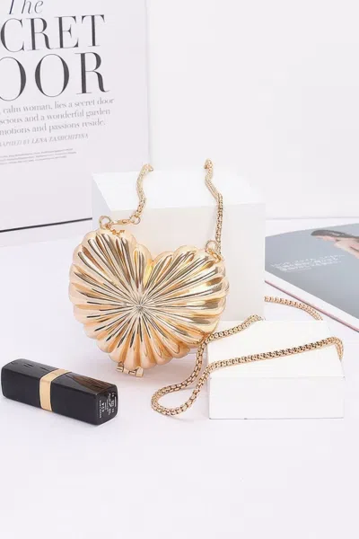 Fashnzfab Metal Mini Clutch In Gold