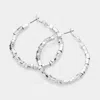 Fashnzfab Metal Nugget Hoop Earrings - Rhodium In Metallic