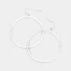 Fashnzfab Metal Open Circle Dangle Earrings - Matte Rhodium In Silver