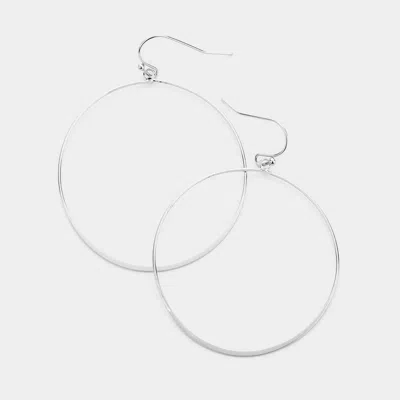 Fashnzfab Metal Open Circle Earrings - Rhodium In Multi