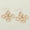 Fashnzfab Metal Open Geometric Dangle Earrings In Multi
