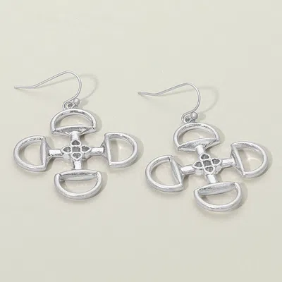 Fashnzfab Metal Open Geometric Dangle Earrings In Silver