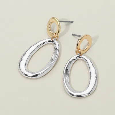 Fashnzfab Metal Open Oval Dangle Earrings In Multi