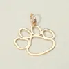 Fashnzfab Metal Open Paw Print Pendant Charm In Gold