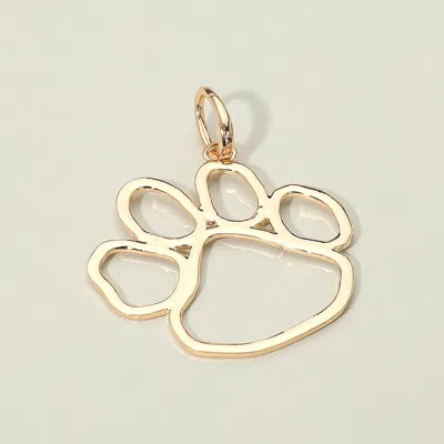 Fashnzfab Metal Open Paw Print Pendant Charm In Gold
