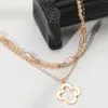 Fashnzfab Metal Open Quatrefoil Pendant Faceted Beaded Layered Necklace In Sand