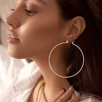 Fashnzfab Metal Pin Catch Hoop Earrings In Gold
