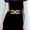 Fashnzfab Metal Pointed Elastic Belt In Gold