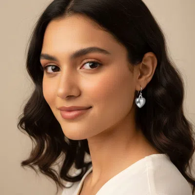 Fashnzfab Metal Puffy Heart Drop Dangle Earrings In Multi