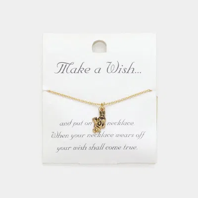 Fashnzfab Metal Rabbit Pendant Necklace In Gold