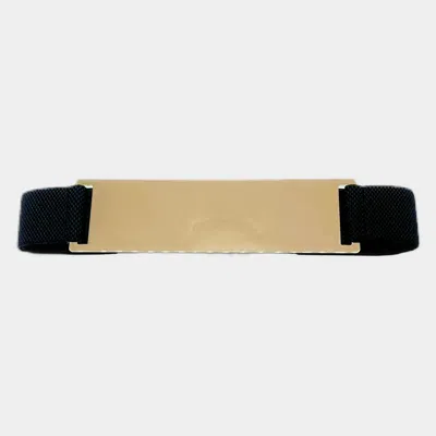 Fashnzfab Metal Rectangle Accented Elastic Belt In Brown