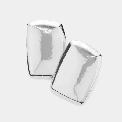 Fashnzfab Metal Rectangle Earrings In Metallic
