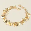 Fashnzfab Metal Rectangular Plate Embellished Chain Bracelet Worn Gold In Gold