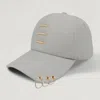 Fashnzfab Metal Ring Pointed Baseball Cap In Multi
