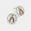 Fashnzfab Metal Round Wishbone Stud Earrings In Multi