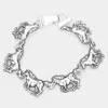 Fashnzfab Metal Running Horse Link Magnetic Bracelet In Metallic