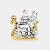 Fashnzfab Metal Santa Claus Pin Brooch / Pendant In Multi