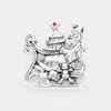 Fashnzfab Metal Santa Claus Pin Brooch / Pendant In Silver