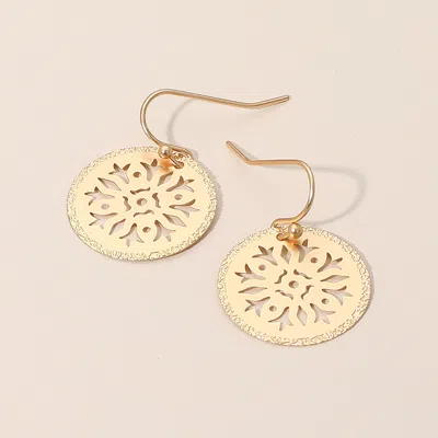 Fashnzfab Metal Snowflake Cutout Dangle Earrings In Gold