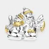 Fashnzfab Metal Snowman Pin Brooch / Pendant 1.8" X 1.7" In Multi
